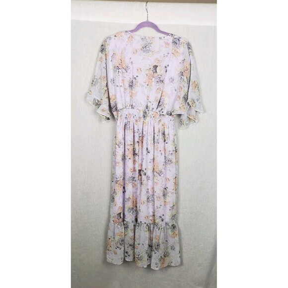 Meetrendi Dress XL Maxi Long Purple Floral Romantic Whimsy Ethereal Fairycore - Picture 2 of 8